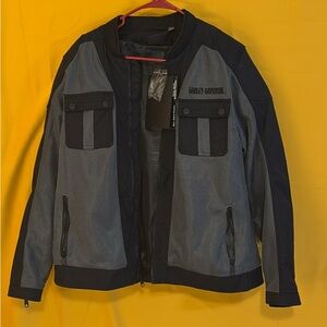 NWY Harley-Davidson Men's Black and Gray Lightweight Jacket